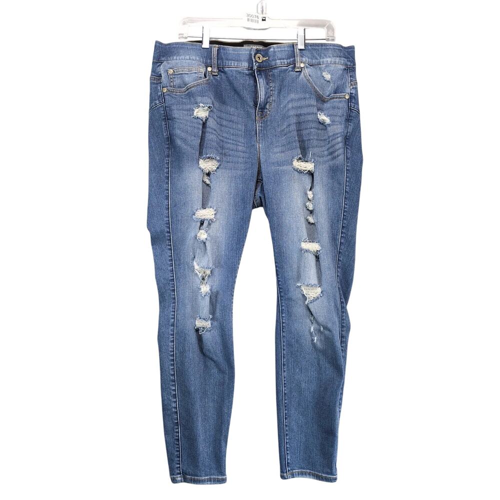 Torrid Bombshell Skinny Jeans Women's 18S Premium Stretch Distressed 36x27"‎